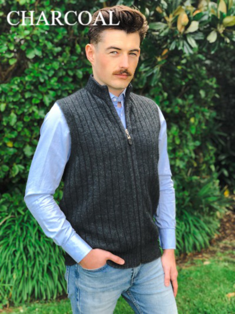 Lothlorian Merino Possum  Rib Zip Vest image 0